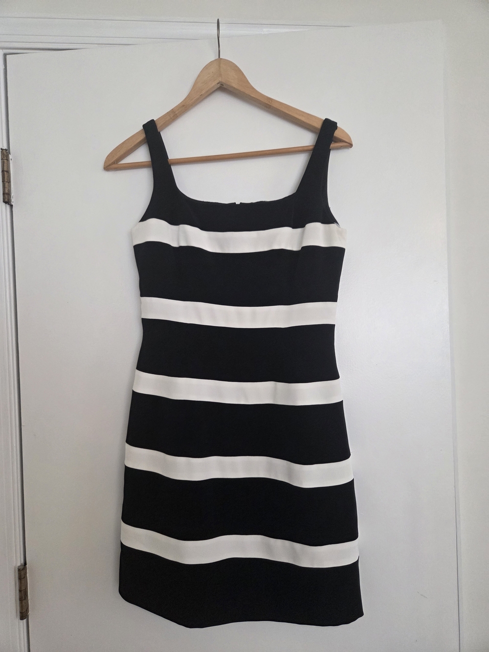 Vintage Niteline Black and White Striped Mini Dress
